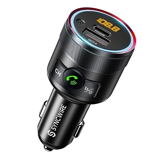 Bluetooth 5.4 FM Transmitter for Car - 38W PD & QC3.0 Dual USB Charger, Hands-Fr