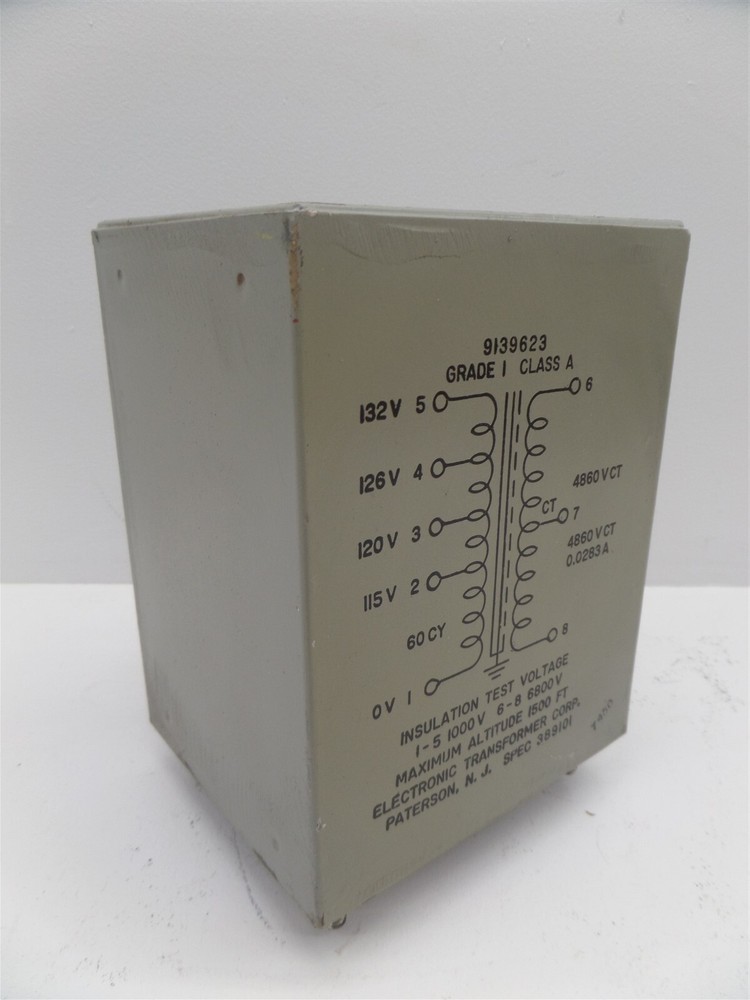 Electronic Transformer Corp. 9139623 Grade 1 Class A Transformer