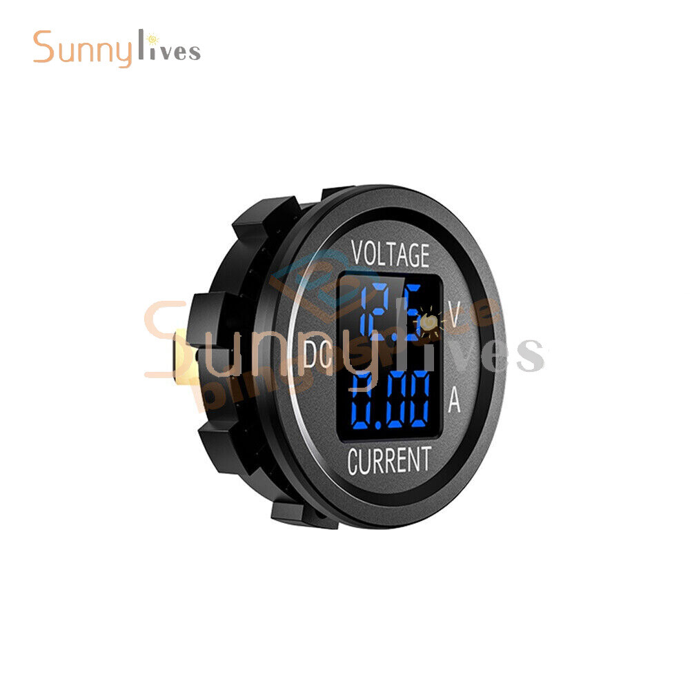 Digital Voltmeter Ammeter Volt Current Panel Meter for 12-24V Car Truck