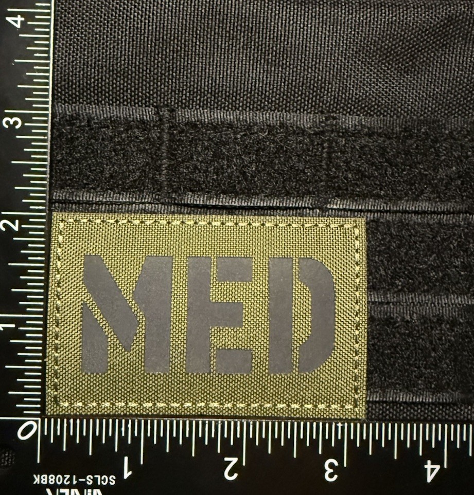 Med IR Reflective EMT Military Combat Tactical patch Hook Loop Green