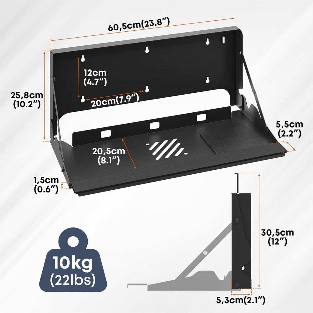 Flip Down Keyboard Tray Wall-Mount
