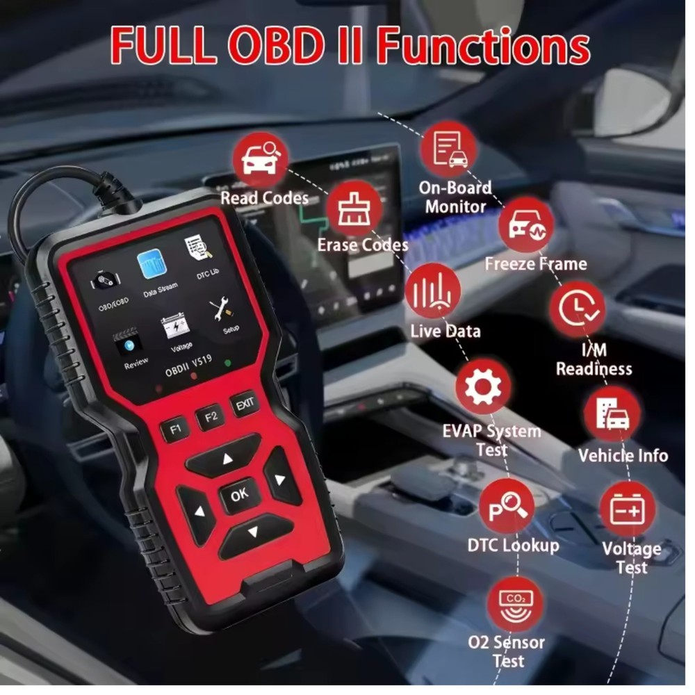 V519 OBD2 Scanner Car Code Reader Live Data Battery Test Vehicle Diagnostic Tool