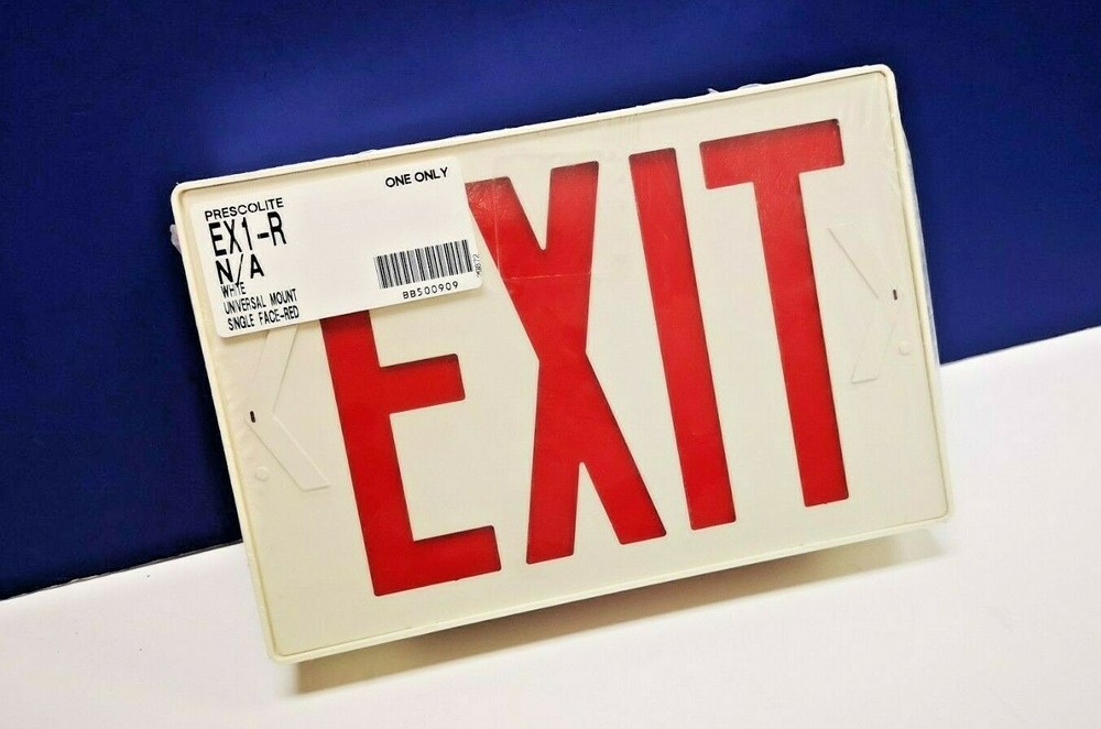 SINGLE FACE RED & WHITE Universal Mount Emergency EXIT Light Sign NEW EX1-R