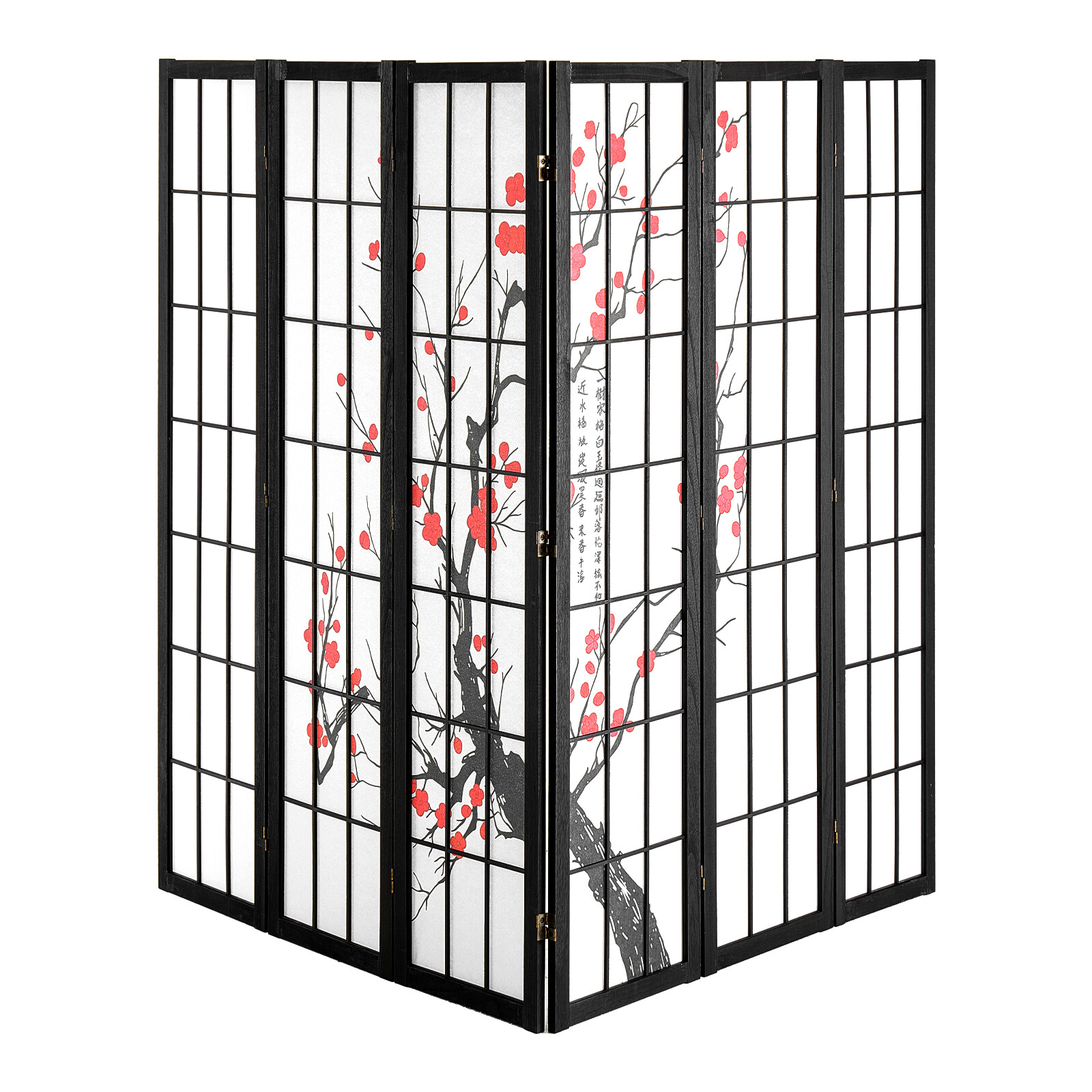 VEVOR Room Divider Japanese Room Screen Divider 6 Panel for Room Separation