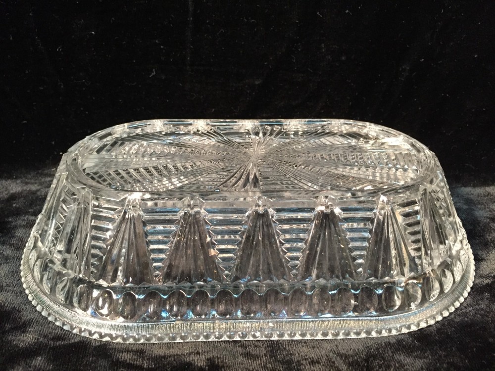 Unique Clear Glass Geometric Celery Dish