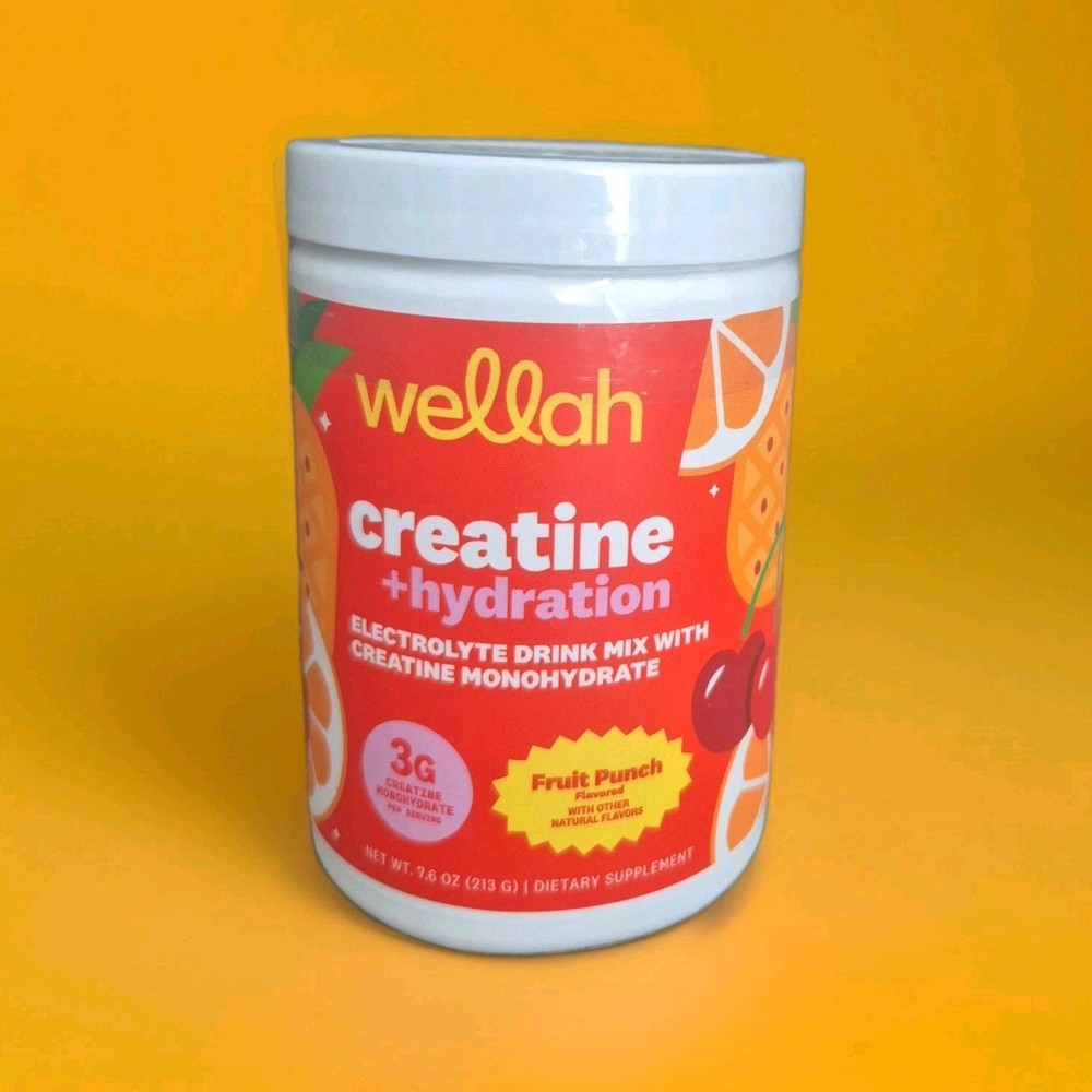 Wellah Creatine Monohydrate Fruit Punch Powder 7.6oz