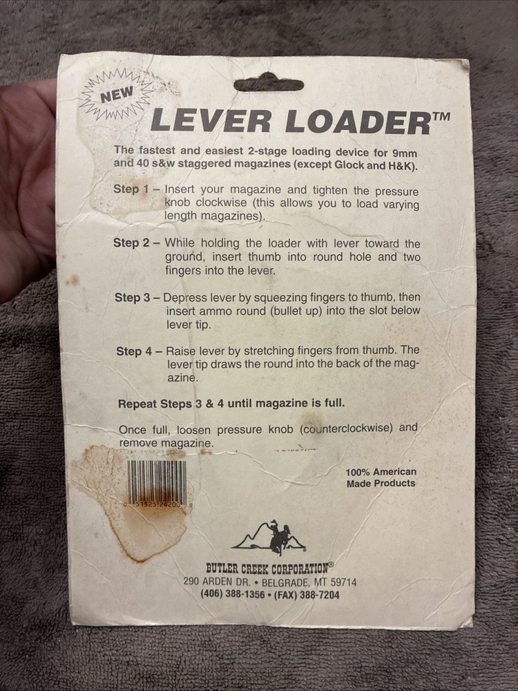 Butler Creek Lever Loader Double Stack Magazine Loader