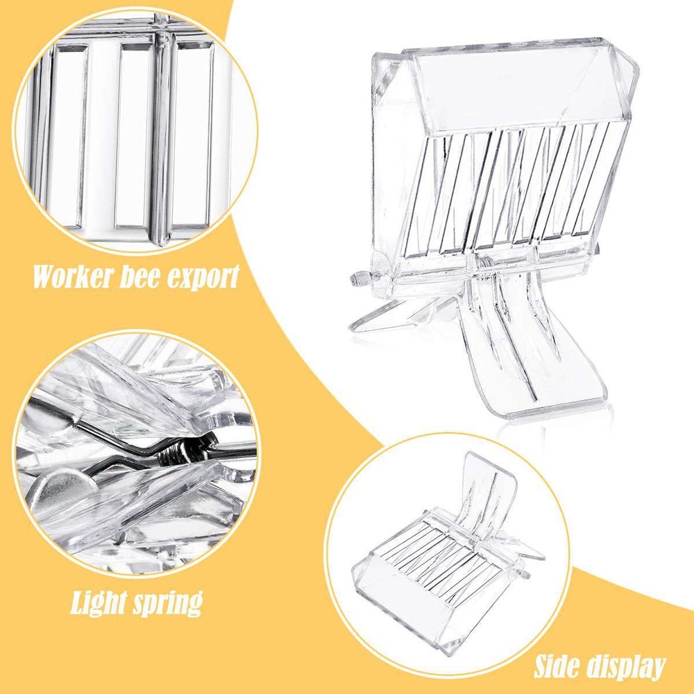 5PCS Beekeeping Queen Bee Cage Catcher Clips Plastic Transparent Set