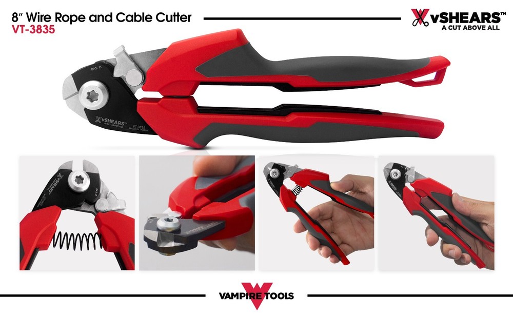 VT-3835 - vSHEARS - 7" Cable Cutter, Wire Rope Cutter by Vampire Tools