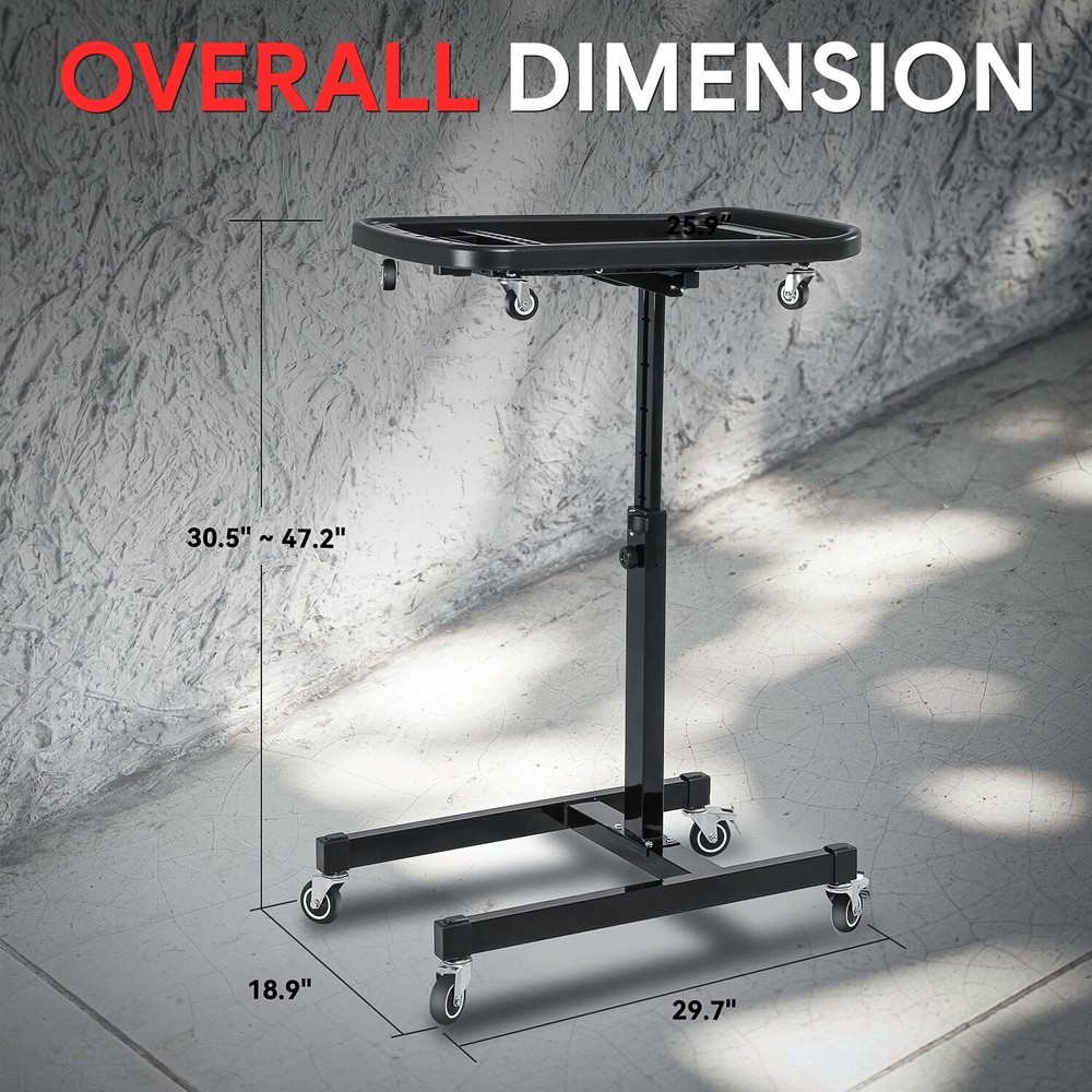 2-In-1 Sturdy Durable Adjustable Storage Working Table w/ 360° Rolling Casters
