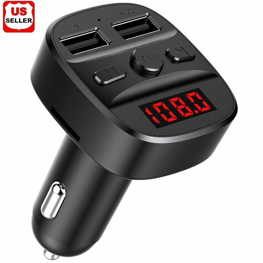 Dual USB Charger Car Kit Bluetooth 5.0 Handsfree FM Radio Transmitter MP3 Player