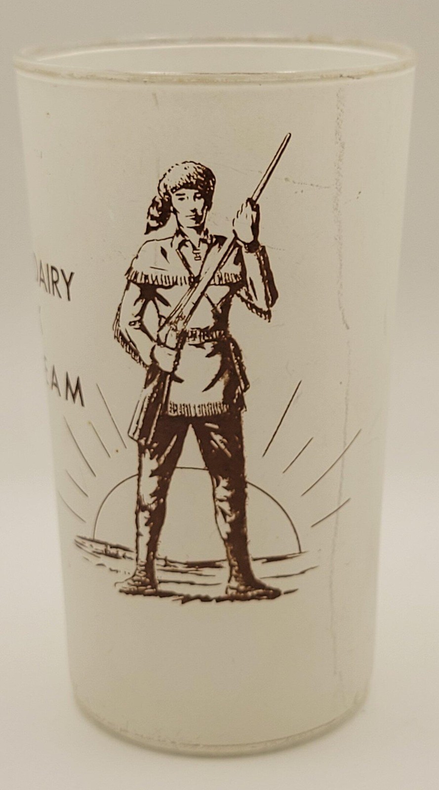 Vintage Davy Crockett Farmers Dairy Souvenir Glass Milk Winston Salem NC