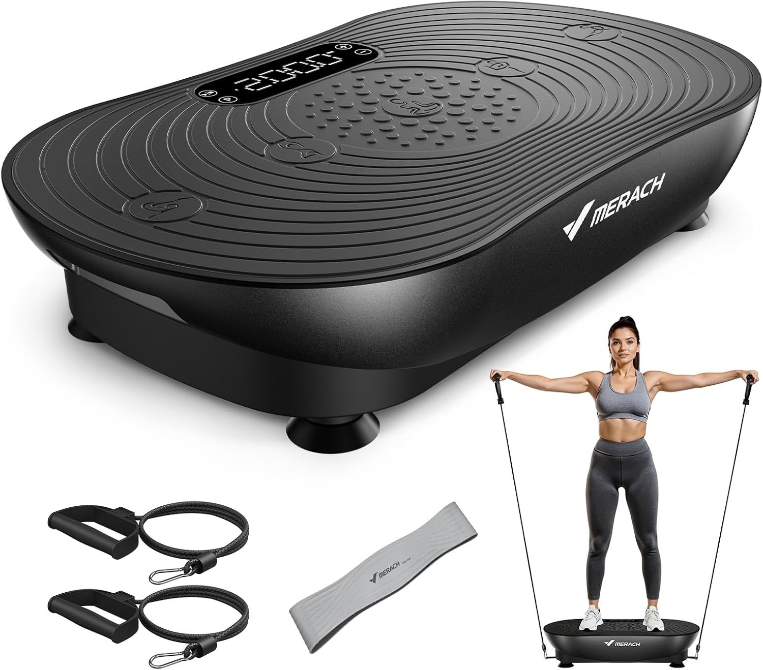 MERACH Slim Vibration Plate Quiet Compact Vibration Plateform Exercise Machine