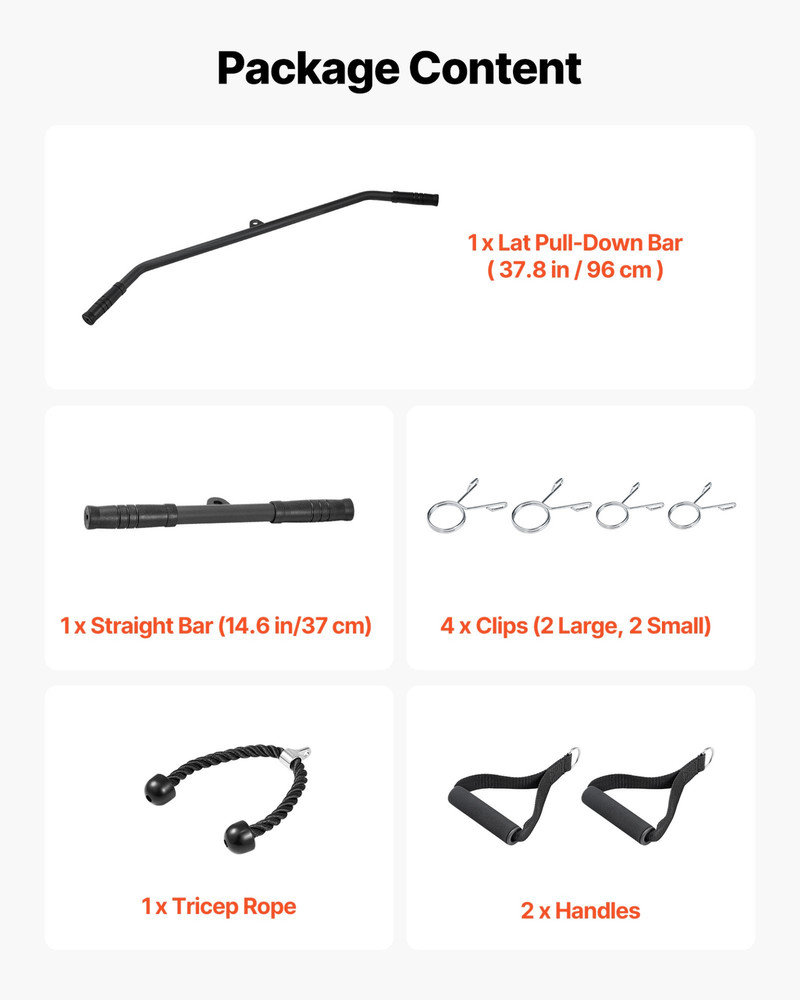 LAT Pull Down Machine Wall Mount 500lb Cable Row Home Gym 3-in-1