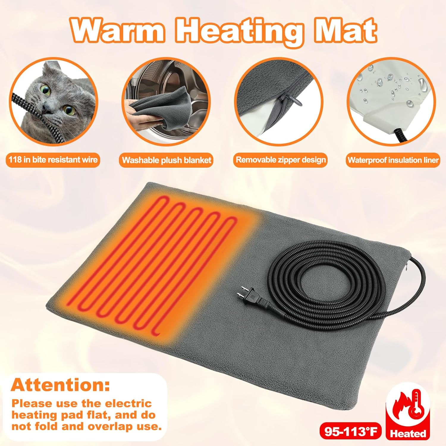 Heated Outdoor Cat House for Winter, Elevated Weatherproof Cat House with Thermo