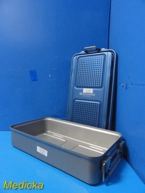 Medical Instrument Sterilization Case – Full Size, Dual-Level, Solid Base ~36571