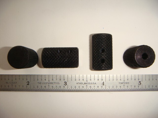 ONE Lot 19 Dual Set-Screw Round Solid BLACK Aluminum Knobs -- New and Unused