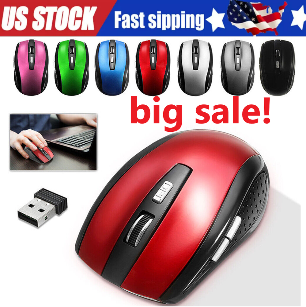 Wireless Optical Mouse Mice 2.4GHz USB Receiver For Laptop PC Computer DPI lot