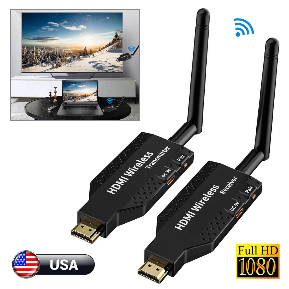 100m Wireless HDMI Extender Video Transmitter Receiver Screen Mirroring PC To TV