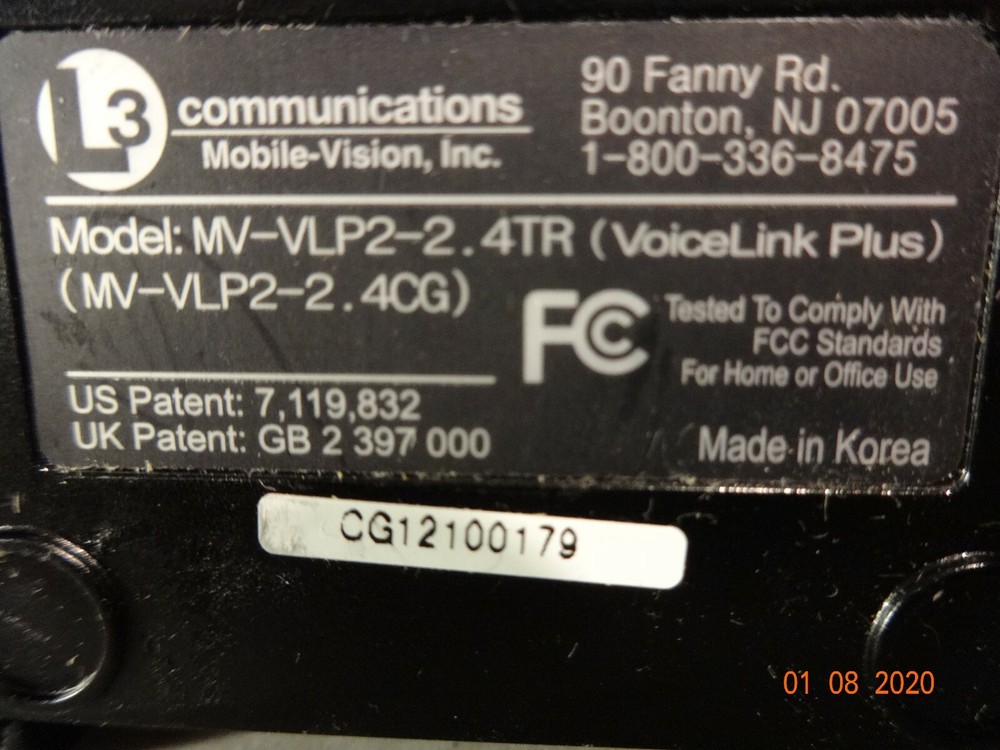 MOBILE VISION VOICE LINK PLUS CHARGING BASE W/ RECTIFIER CHARGING CORD, NIB