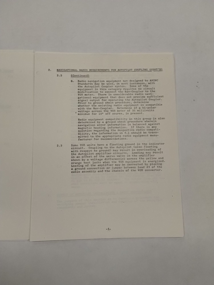 Brittain Industries Mooney Navigation Coupler Operation & Service Instructions