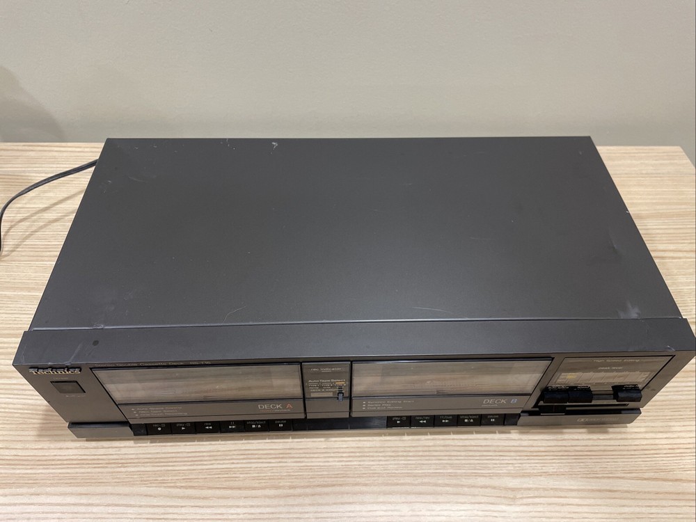 Technics RS-T16 Stereo Double Cassette Deck w/ Power Cable Tested Working
