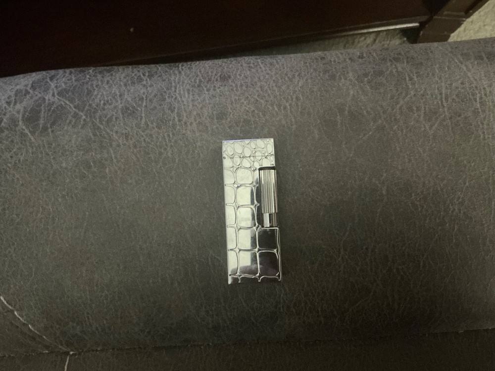 Dunhill Lighter Silver Crocodile Pattern Palladium