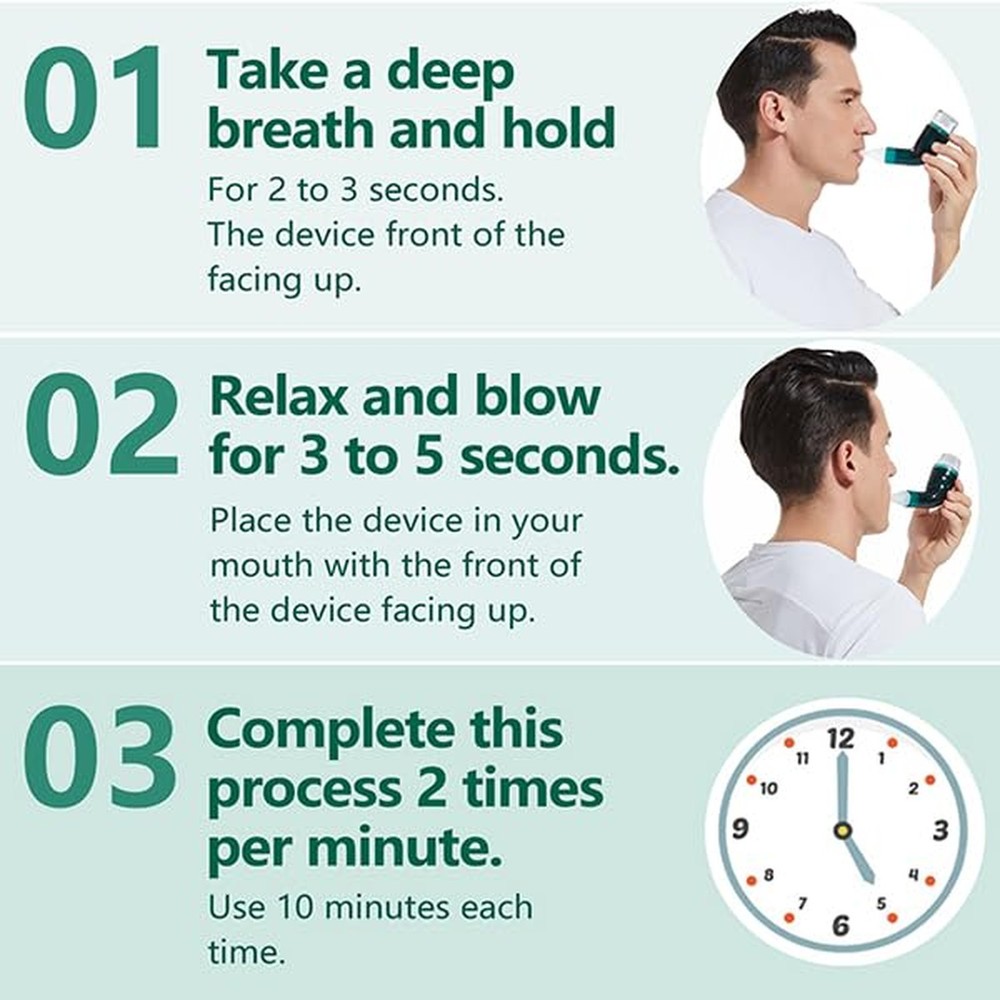 Flutter Valve Breathing Exercise Device for Lungs, Mucus Removal Device, Adju...