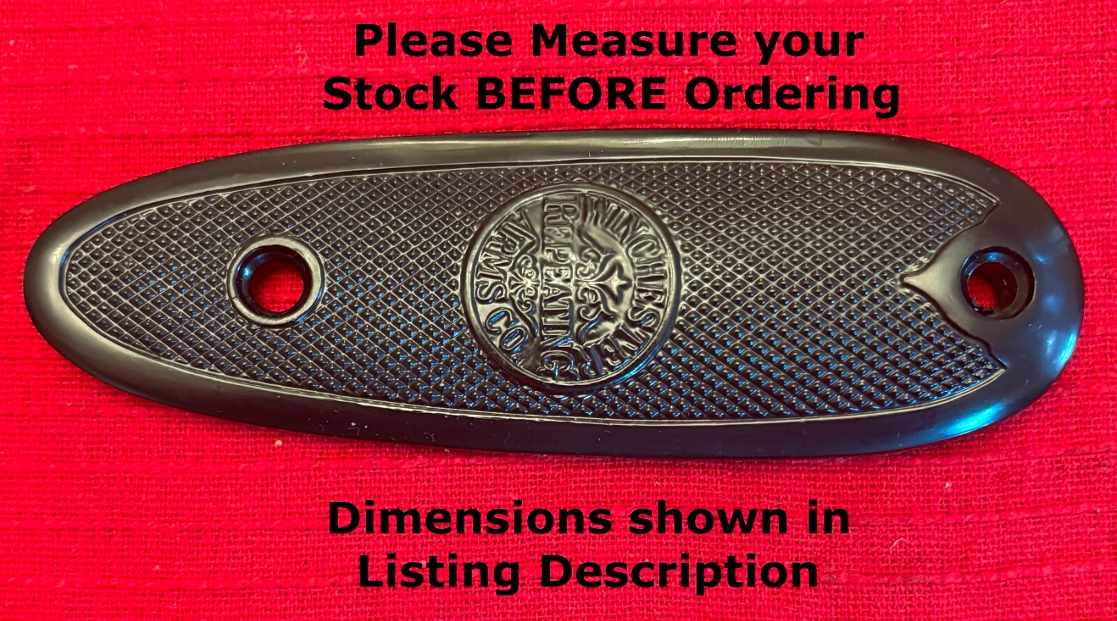 Winchester Logo Butt Plate - Models 12, 21, 24, 42, 37, 50, 97, 101, 1911 -New