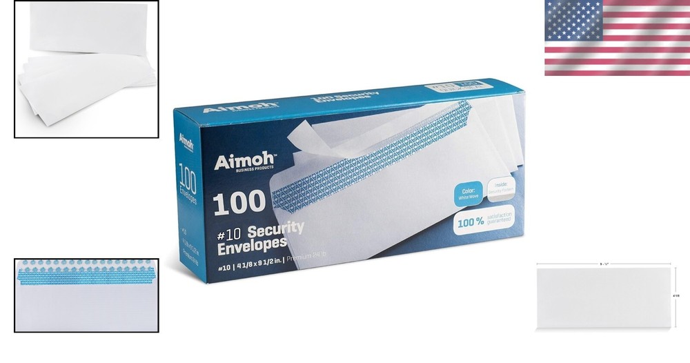 100 Count Security Envelopes | No Window, Self-Seal for Safe Mailing