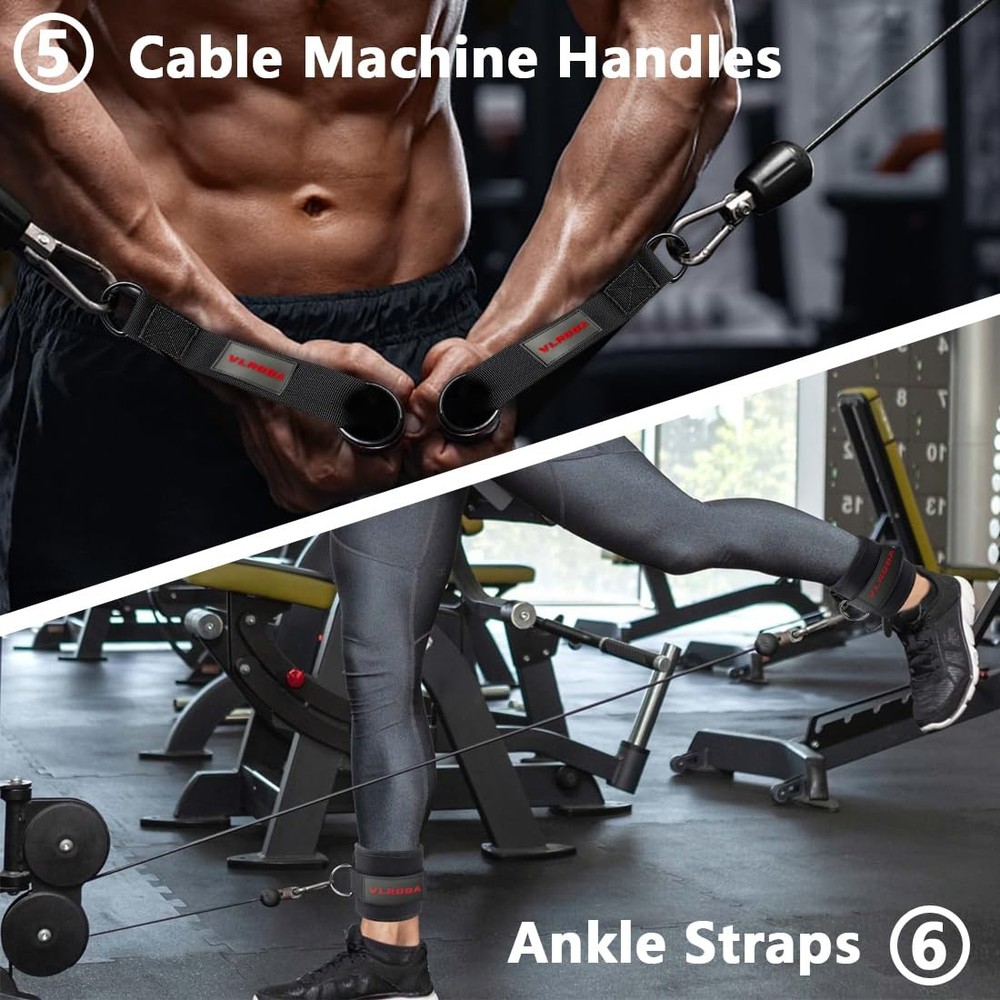 Cable Triceps Rope Attachment Cross Over Loop Handle Cable Machine Accessories