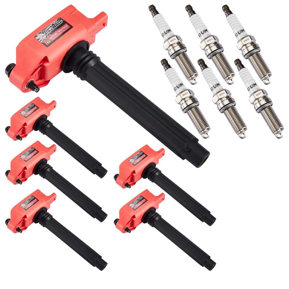 6 Pack Ignition Coil + 6 Spark Plug For 3.6L 2011-2025 Chrysler Dodge Jeep Ram