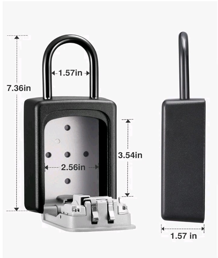 Puroma Lock Box Large Key Resettable Combination Code Security Safe Wall Mount