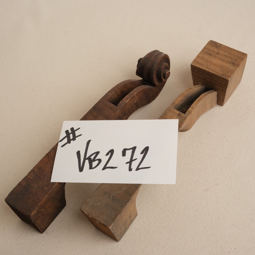 2 Old 4/4 Violin Scrolls Necks #VB272