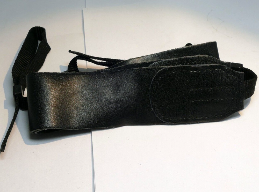 QUANTUM Camera Neck Shoulder Strap 4cm WIDE Black Leather