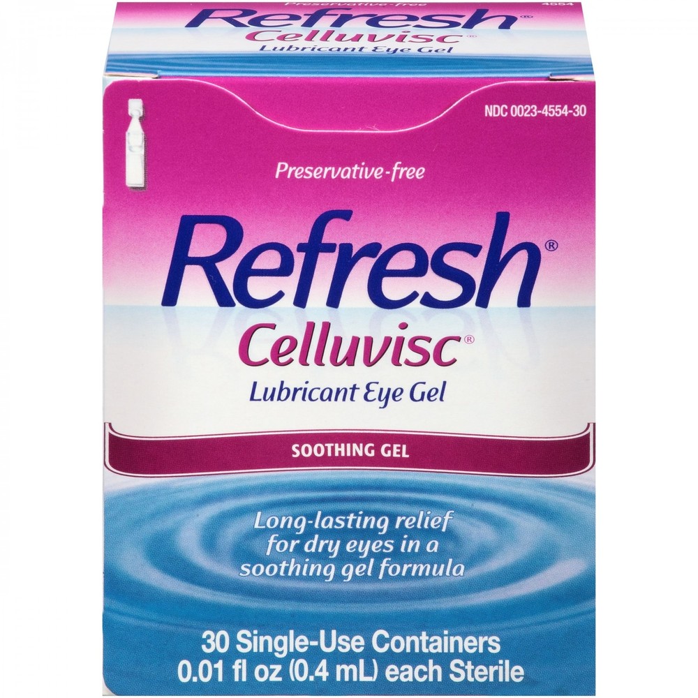 4 Pack Refresh Celluvisc Lubricant Eye Gel Single Use Containers 30 Each