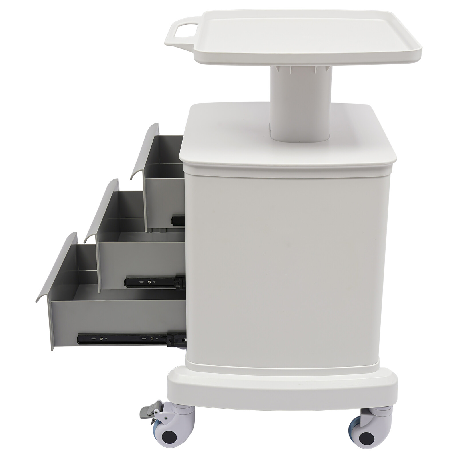 Dental Medical Mobile Cart Instrument Trolley 3 Drawers with Power Socket