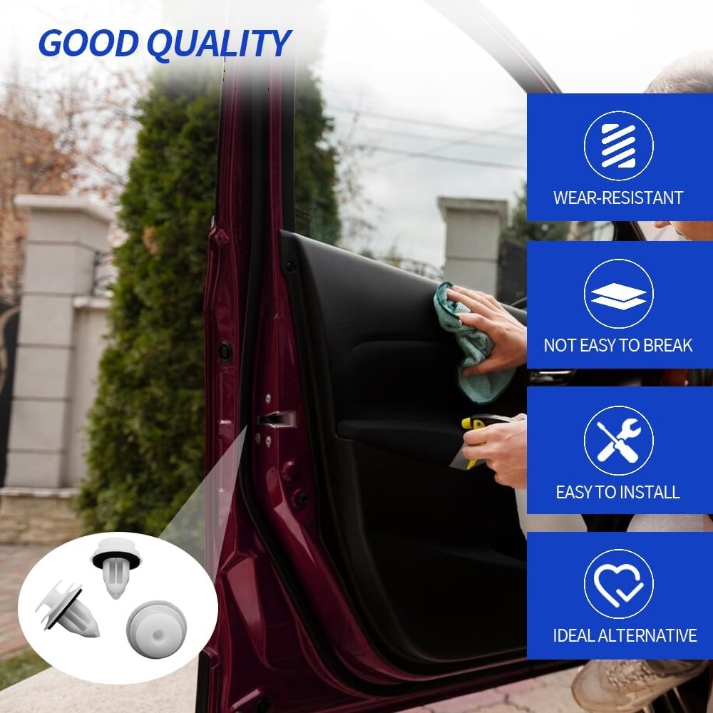RGOAANC 50PCS Door Trim Panel Retainers Clips, One Size, White