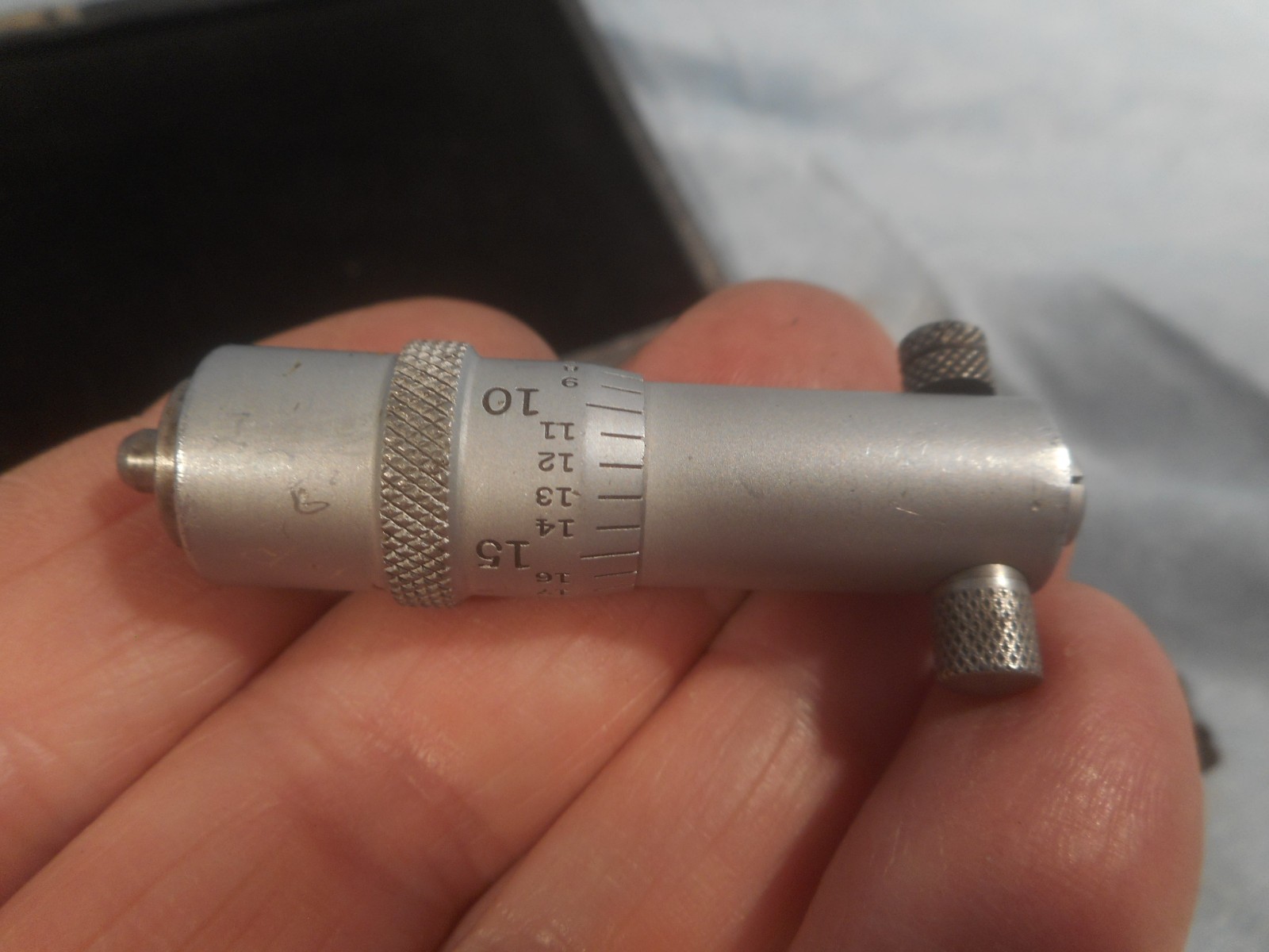 Vintage L. S. Starrett Inside Micrometer with Extension Rods Machinist Tools Set