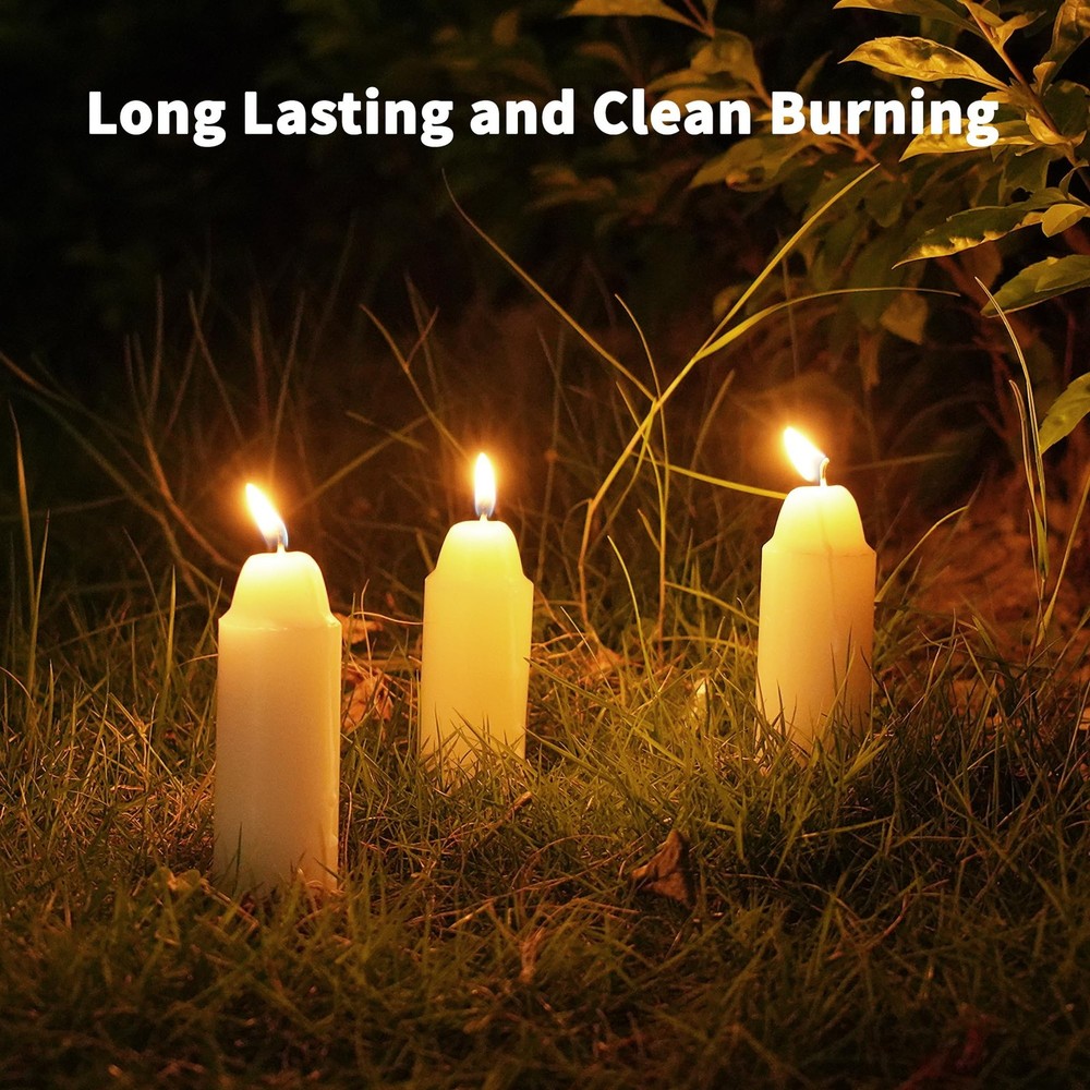 12-Hour White Candles Compatible with Candle Lanterns, Long-Burning 20Pack