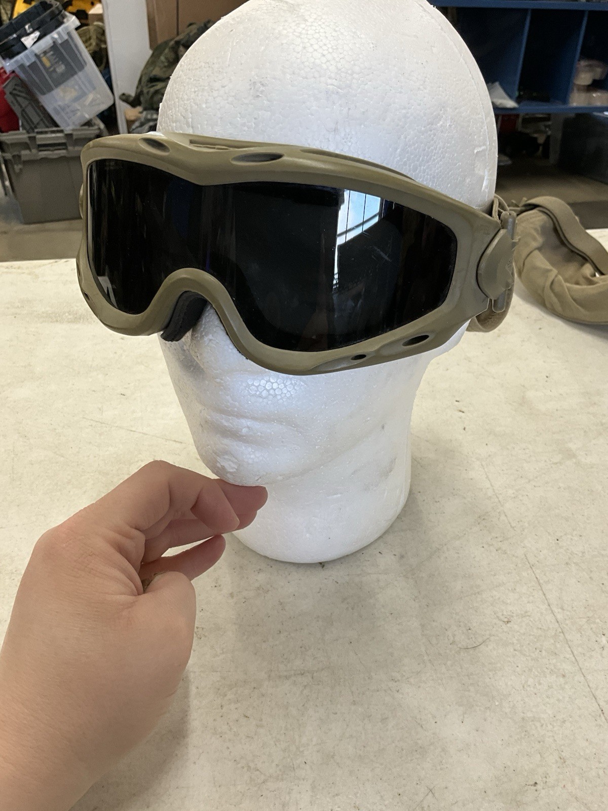 USGI Wiley X Spear Goggles with Cover Smoke Lens Coyote Color