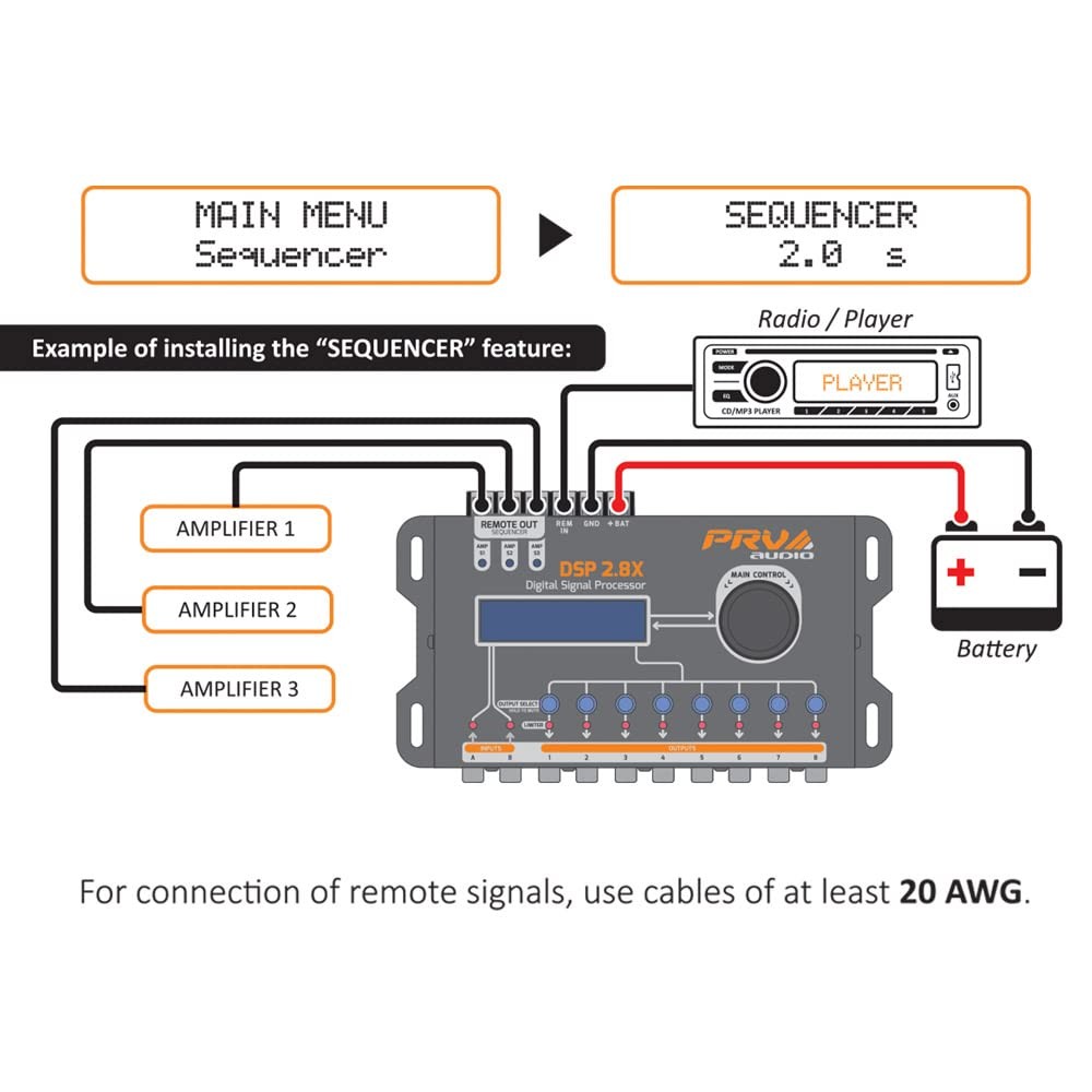 8-Channel Digital Crossover & Equalizer DSP for Car Audio System