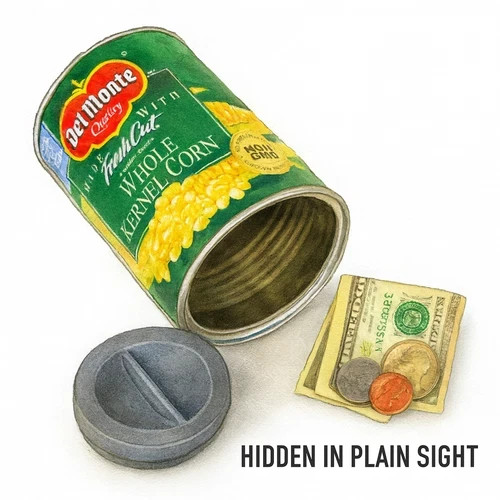 Fake Corn Can Hidden Compartment – Secret Stash Safe Container for Storage