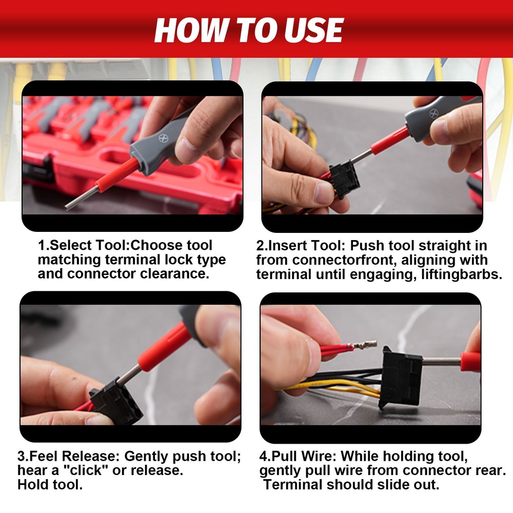 23Pc Universal Terminal Connector Release Kit Extractor Removal Pin Release Tool