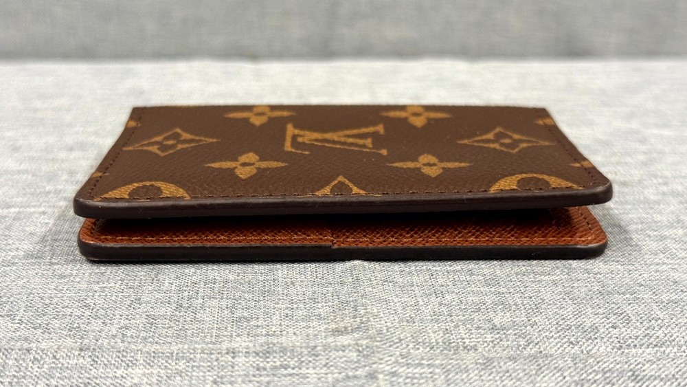 LV Louis Vuitton Pocket Organizer Monogram Eclipse Brown