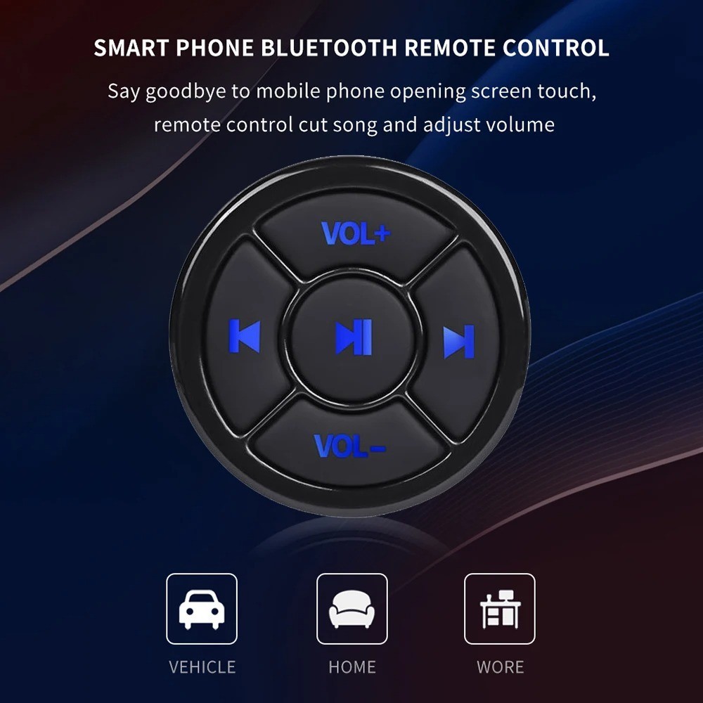 Wireless Bluetooth 5.0 Remote Controller Media Button Car Motorcycle Bike