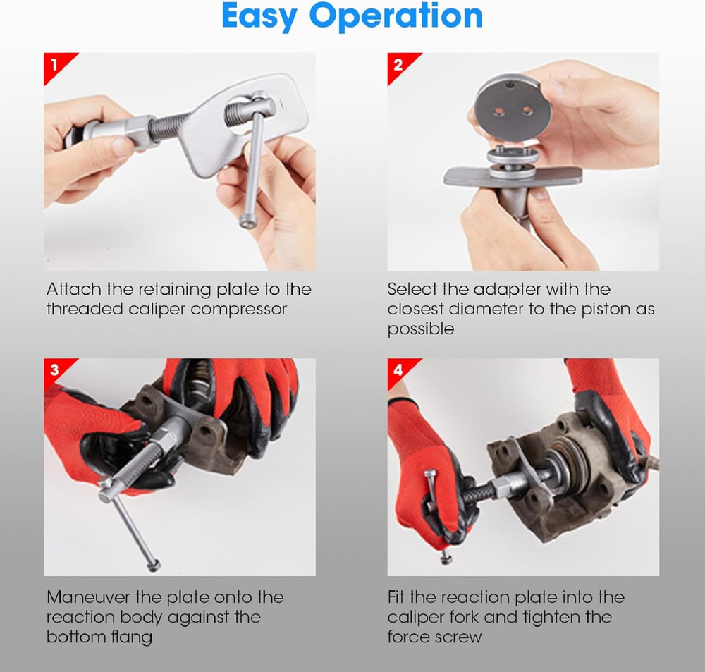 22 PCS Brake Caliper Press Tool Kit, Disc Brake Piston Caliper Compressor Tool S