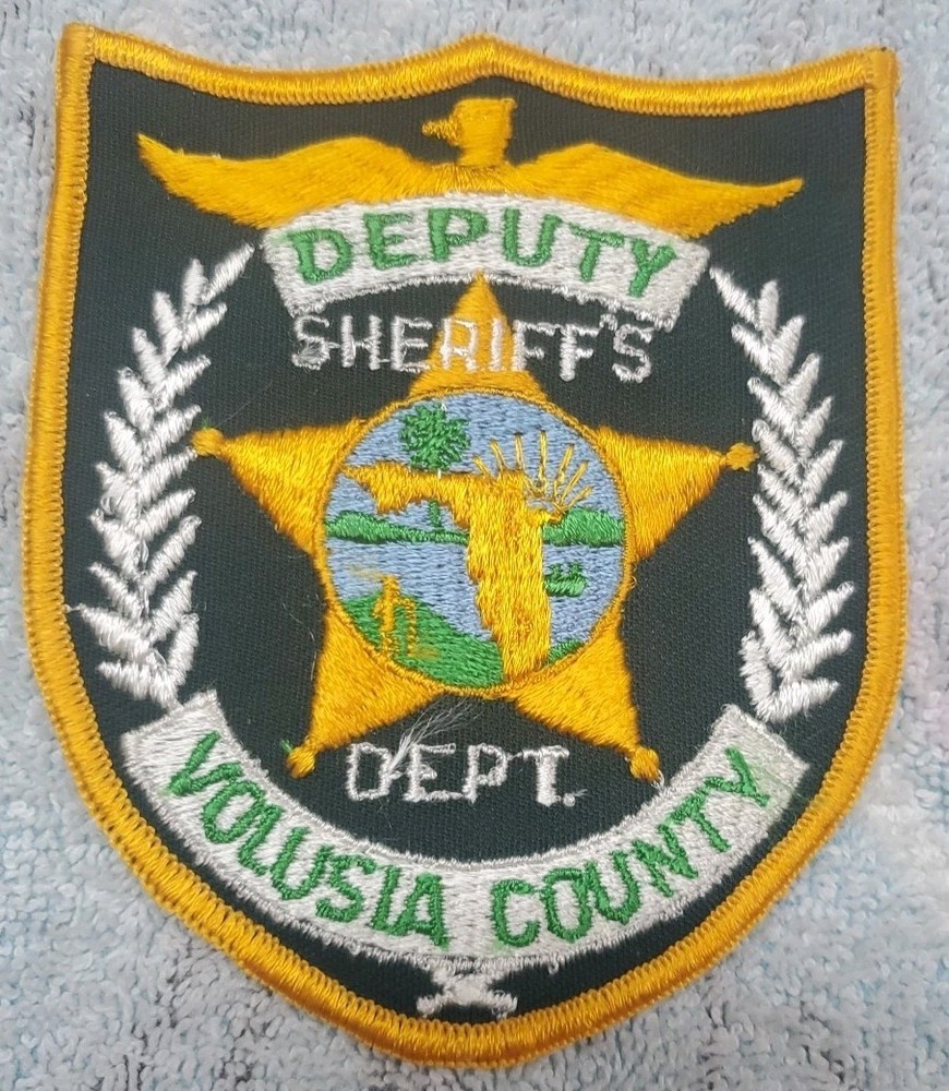 Vtg Obsolete Volusia CO Florida Deputy Sheriffs Patch W/ Note