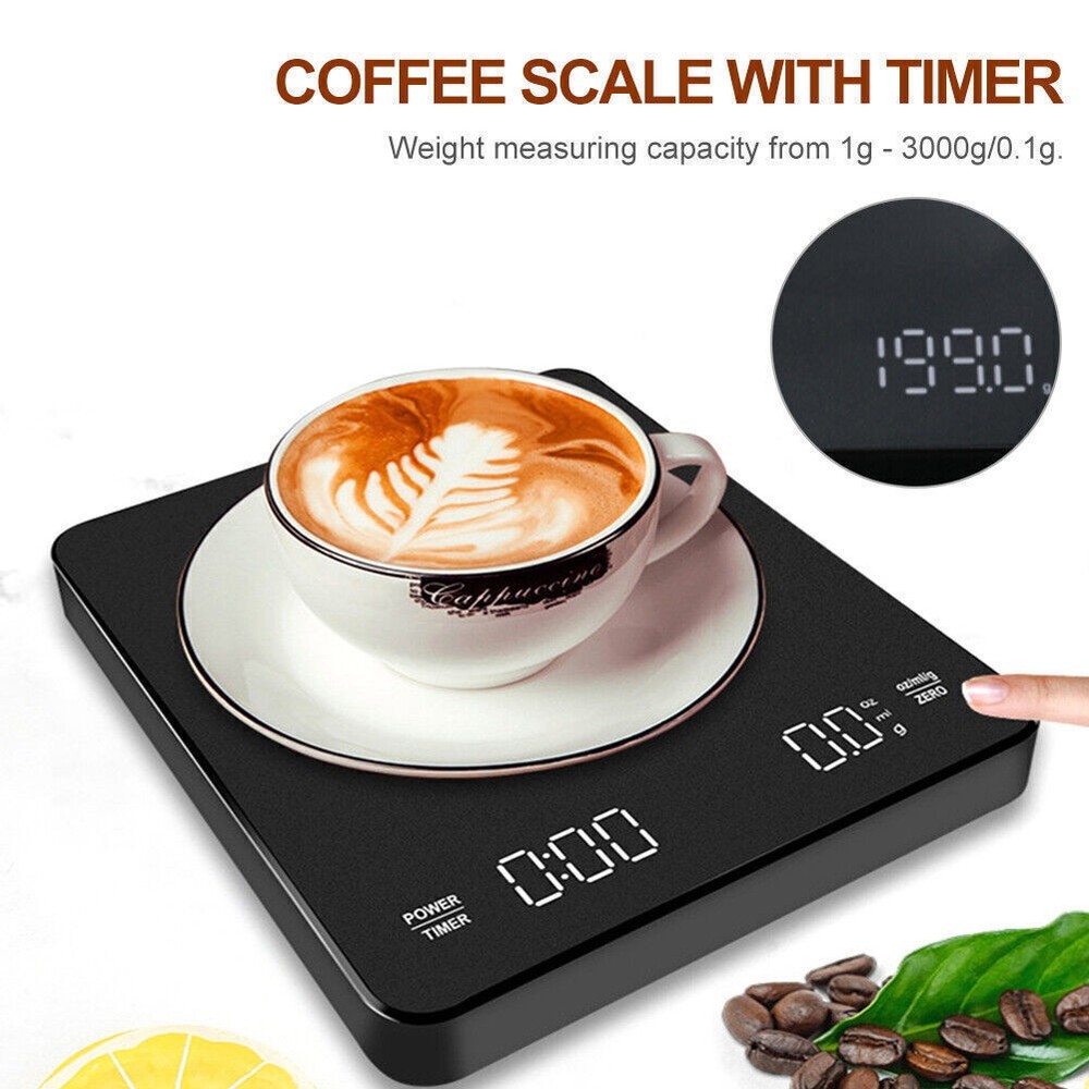 3000g/0.1g Kitchen Scale Digital High Precision Drip Coffee Scale LED Screen