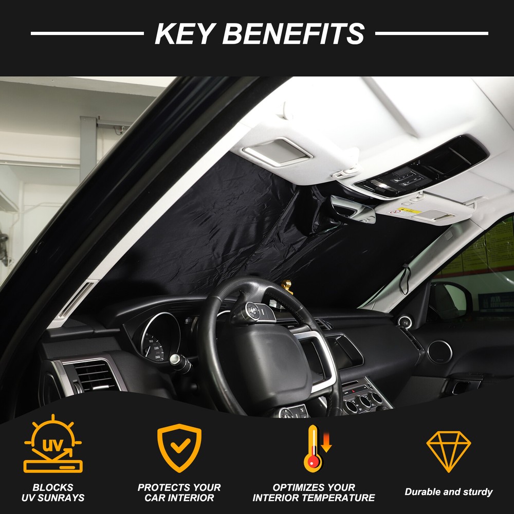 Black Windshield Sunshade Front Window Visor Cover For Range Rover Sport 2014-22